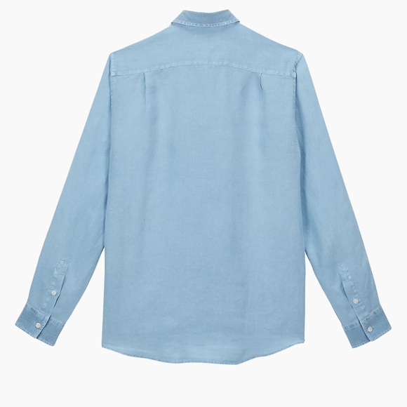 Men’s Vilebrequin Blue Linen Button Down Shirt XL NWT - Picture 3 of 7